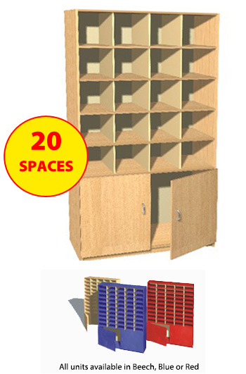 Fully Assembled 20 Space Double-Depth Unit with Cupboard