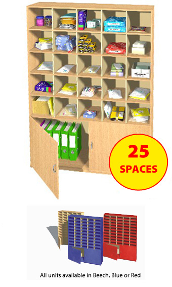 Fully Assembled 25 Space Double-Depth Unit with Cupboard