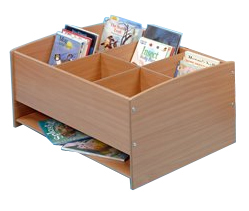 Coniston *STATIC*  Low Level 6-Compartment Kinderbox with Shelf - Beech