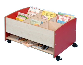 Coniston Low Level 6-Compartment Kinderbox with Shelf - Red/Maple