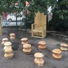 Hand Carved Mushroom Seat Sets - view 1