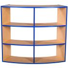 KubbyKurve Library Three Tier Curved Open Back 2+2+2 Shelf Unit - view 1
