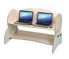 Wide Low Level Adjustable Computer Desk - Maple - view 3