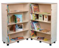 4 Shelf Hinged Bookcase Maple Finish - view 1