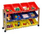 Mobile Solid Beech Single Classroom Tidy - 12 Trays - view 2