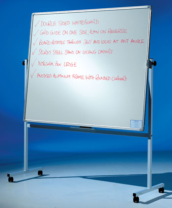 Double Sided Magnetic Swivel Whiteboard - Vitreous Enamel Steel