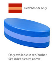CLEARANCE SALE: Nuvo Oval Pouf (Red/Amber)
