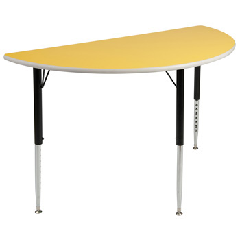 Semi-Circlular Height-Adjustable Table