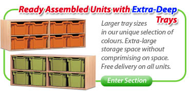 Ready Assembled Extra-Deep Tray Storage Units