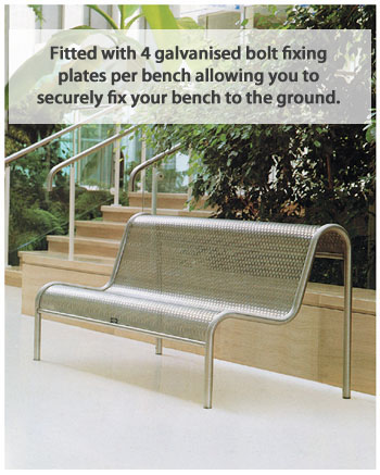 Kids Metal Bench - Solid Stainless Steel (Bolt Fixings)
