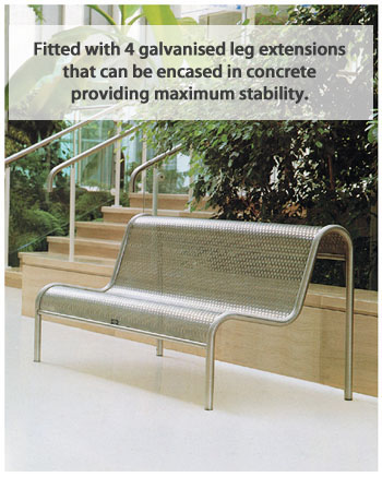 Kids Metal Bench - Solid Stainless Steel (Galvanised Leg Extensions)