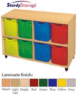 Ready Assembled Jumbo Tray Unit - 8 Tray Quad Unit (Mobile)