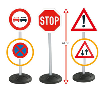 Traffic Signs (3 signs + 2 stickers)