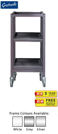 Gratnells Science Range - Under Bench Height Empty Single Span Trolley With Shelves - 735mm