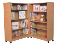 4 Shelf Hinged Bookcase - Beech Finish