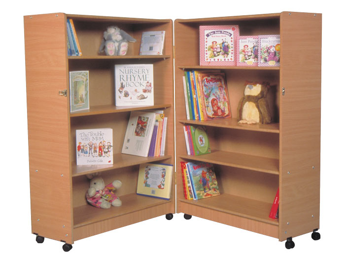 4 Shelf Hinged Bookcase Beech Finish