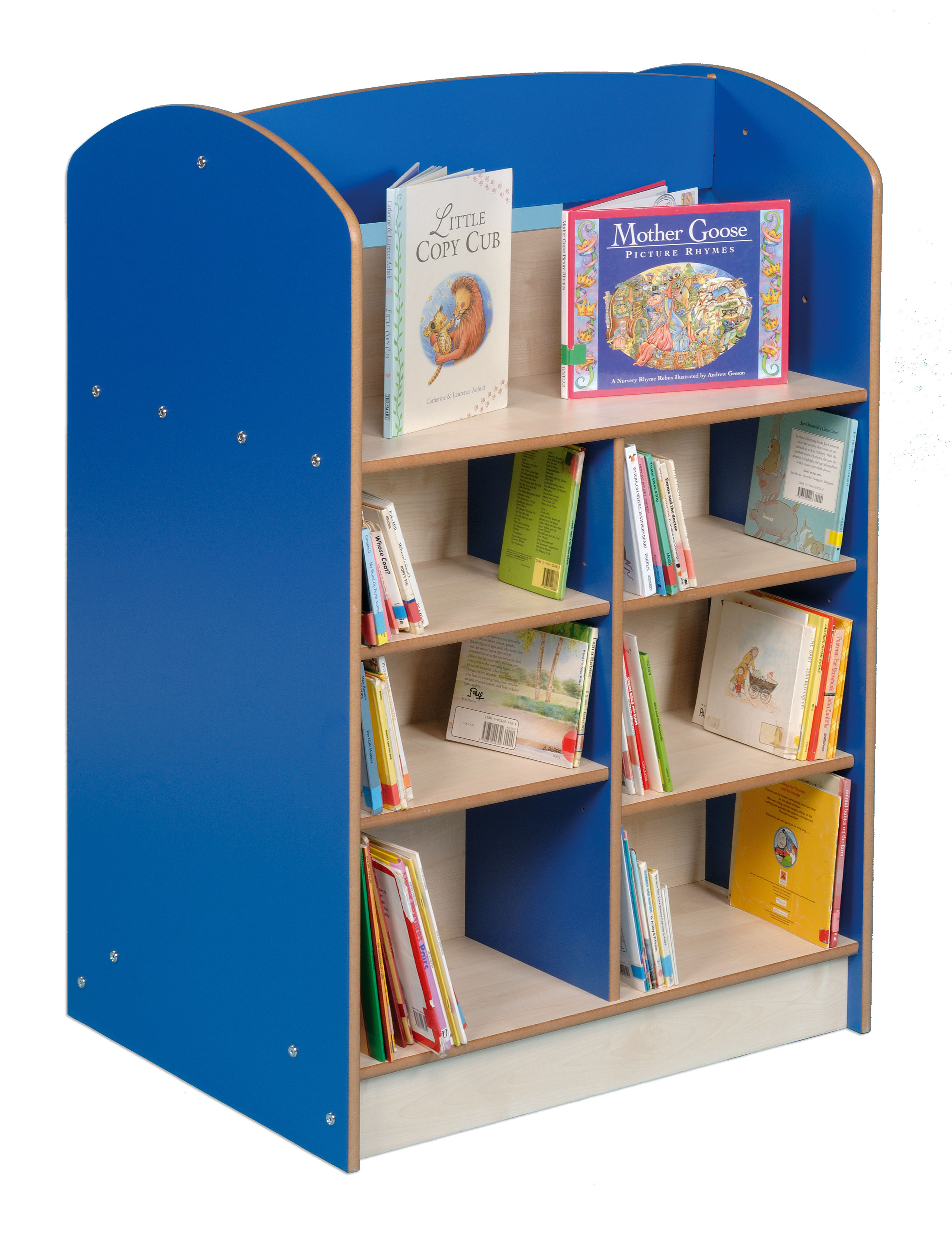 Coniston Double Sided 1200 Bookcase with Lectern - Blue/Maple