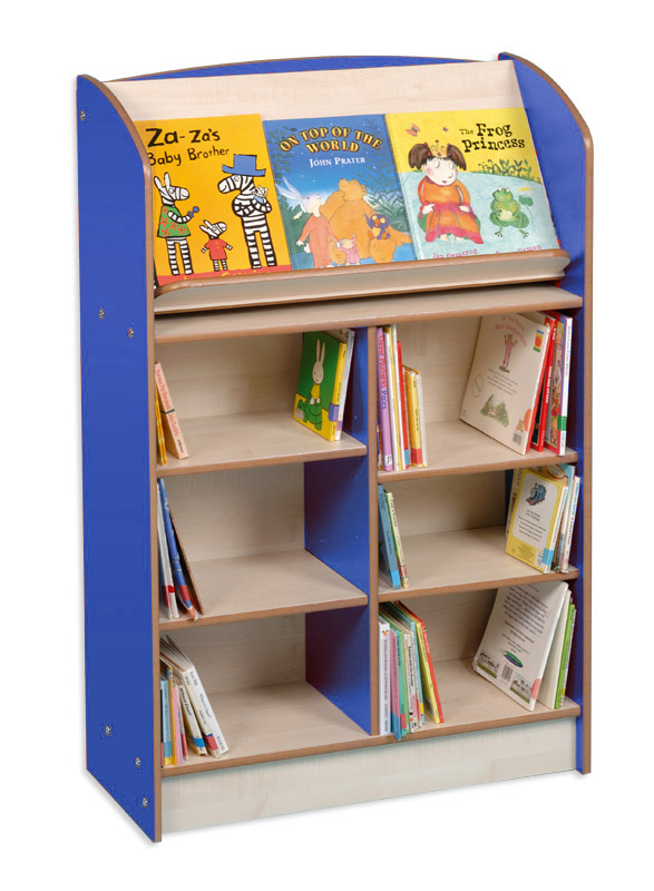 Coniston Single Sided 1200 Bookcase with Lectern - Blue/Maple