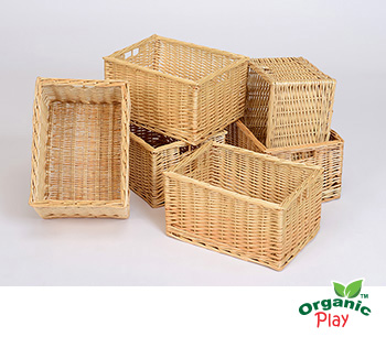 Pack of 6 Deep Wicker Baskets