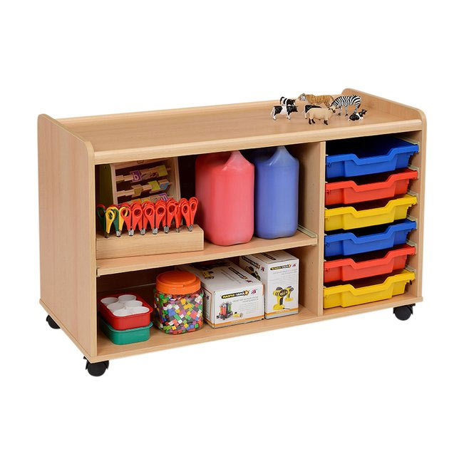 6 Shallow Tray/Shelf Storage Unit - Clear or Colour Trays 6 Shallow Tray/Shelf Storage Unit - Clear or Colour Trays