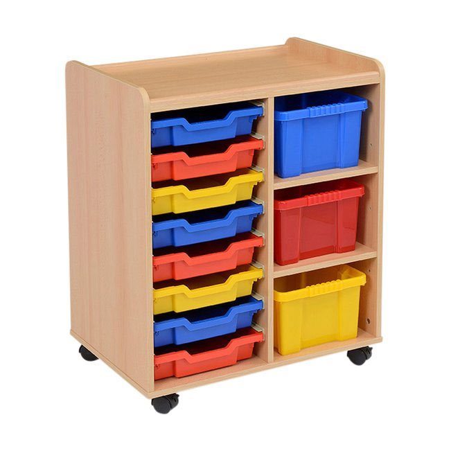 Flexi Access Unit - 3 Deep & 8 Coloured Tote Trays - Mobile