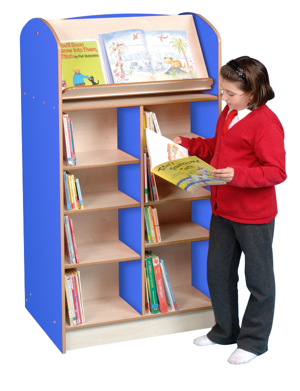 Coniston Double Sided 1500 Bookcase - Blue/Maple
