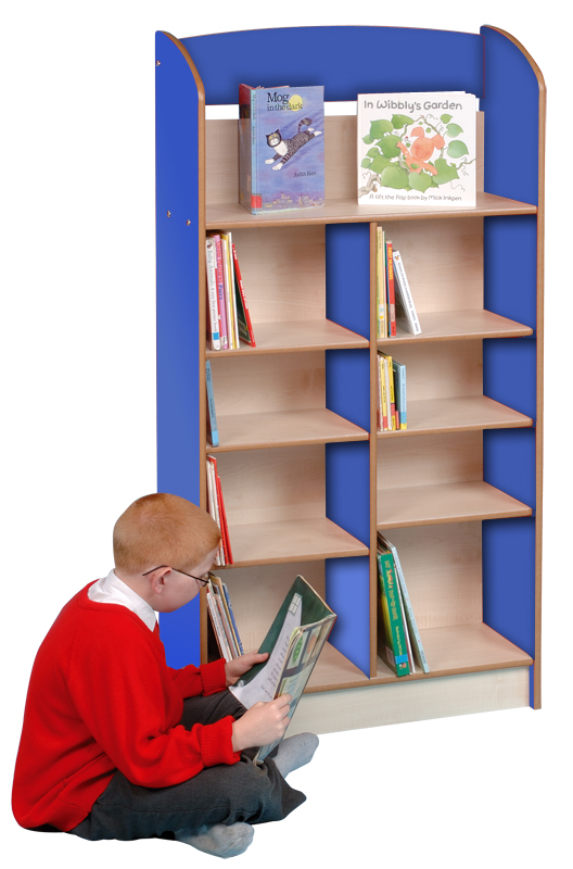 Coniston Single Sided 1500 Bookcase - Blue/Maple