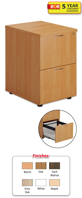 2 Drawer Wooden Filing Cabinet