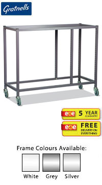 Gratnells Science Range - Bench Height Treble Width Trolley with Single Column (Trays) & Double Span (Shelves) - 860mm