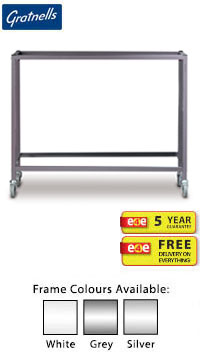 Gratnells Science Range - Under Bench Height Treble Span Adjustable Trolley With No Shelves - 735mm