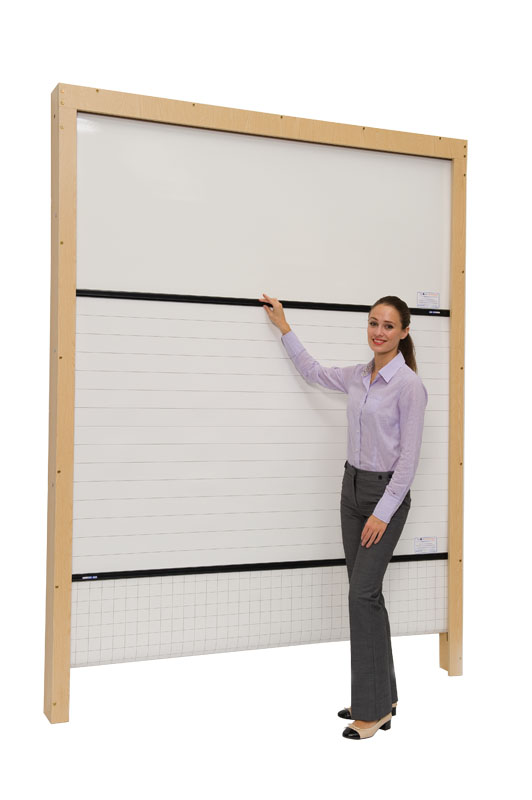 Floorstanding, Wall-Fixed Rollerboard with 3 Surface Sections - 2.3m High Floorstanding, Wall-Fixed Rollerboard with 3 Surface Sections - 2.3m High