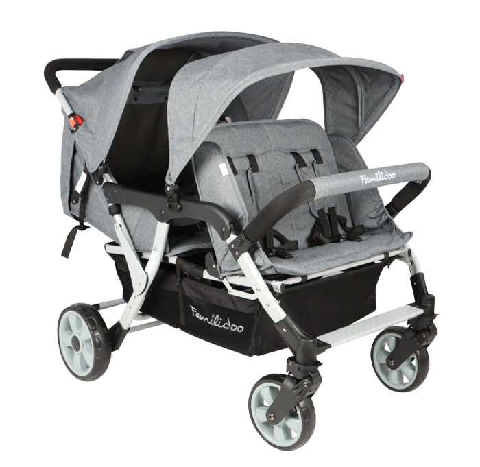 Familidoo Budget 4 Seater Stroller & Rain Cover (Holds 4 Passengers)