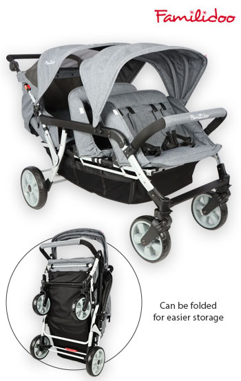 Familidoo Budget 6 Seater Stroller & Rain Cover (Holds 6 Passengers)