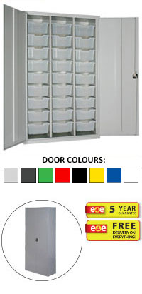 Lockable Treble Cupboard With 27 Deep Trays Set - 1830mm