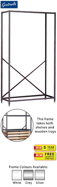 Gratnells Science Range - Wide Empty Treble Span Frame - 1850mm (holds up to 17 wooden trays or 8 shelves)