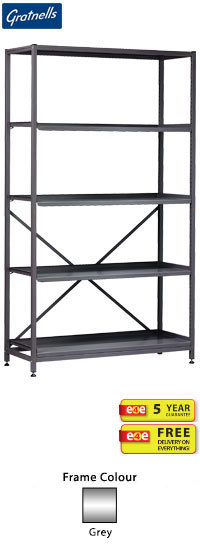 Gratnells Science Range - Complete Wide Treble Span Grey Frame With 4 Shelves - 1850mm