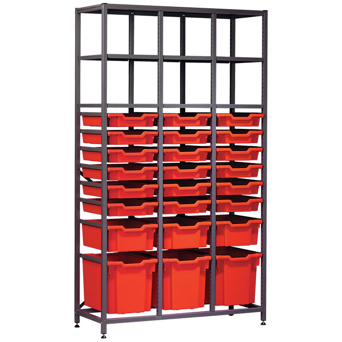 Gratnells Science Range - Complete Tall Treble Column Frame With 24 Mixed Trays Set - 1850mm Gratnells Science Range - Complete Tall Treble Column Frame With 24 Mixed Trays Set - 1850mm