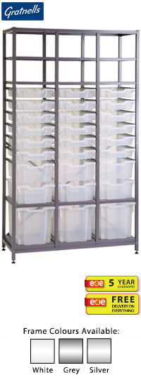 Gratnells Science Range - Chemical Store Set With 27 Mixed Trays - 1850mm