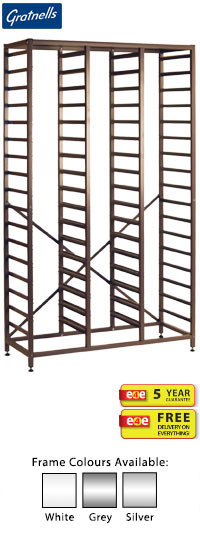 Gratnells Science Range - Tall Treble Column Frame - 1850mm With Welded Runners (holds 51 shallow trays or equivalent)