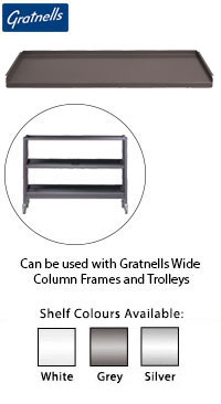 Gratnells Treble Width Shelf with Clips - Pack of 2      (Only use with open span frames. NOT suitable for frames with columns) 