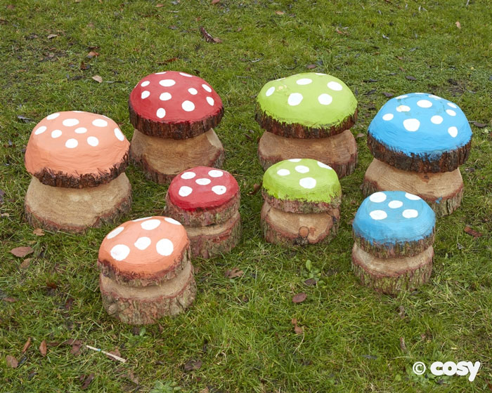 Medium Mushroom Painted Seats (12PK)