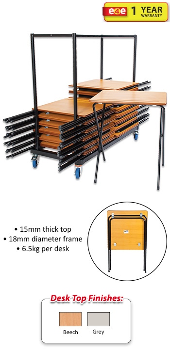40 Z-Lite Folding Exam Desks With Trolley Set