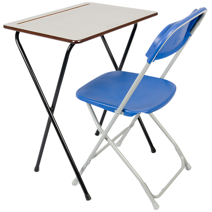 e4e 40 ZLite Folding Exam Desks With Trolley Set