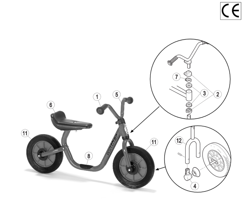 Winther Mini Viking Mini Bike Runner (Model No. 412) Spare Parts