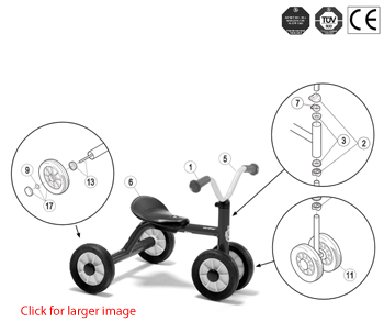 Winther Mini Viking Push Bike for 1 (Model No. 431) Spare Parts 