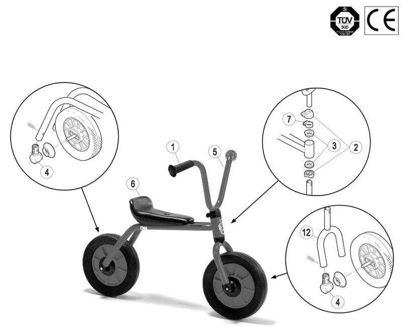 Winther Mini Viking Mini Bike Runner (Model No. 440) Spare Parts 