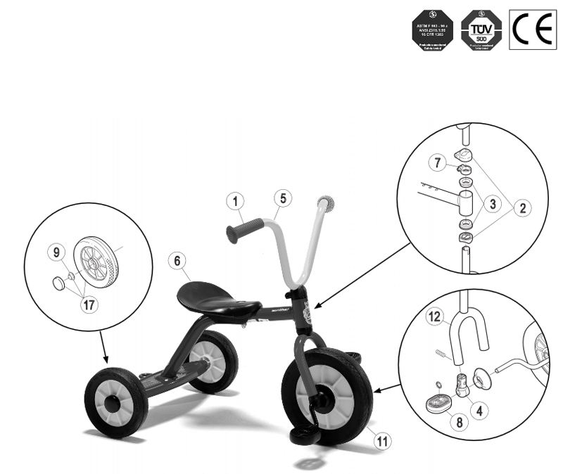 e4e Winther Mini Viking Small Rear Step Plate Trike (Model No. 442