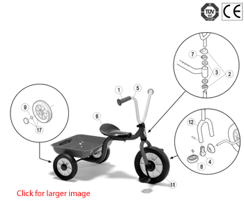 Winther Mini Viking Large Rear Step Plate Trike (Model No. 447) Spare Parts 