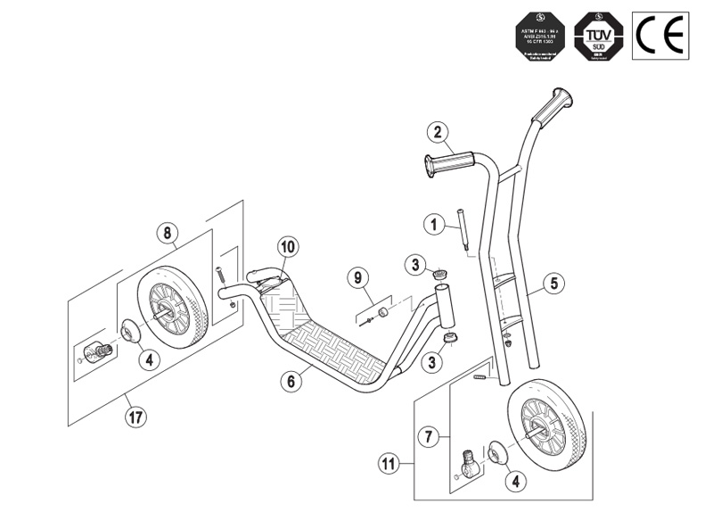 Winther Viking Small Scooter (Model No. 460) Spare Parts