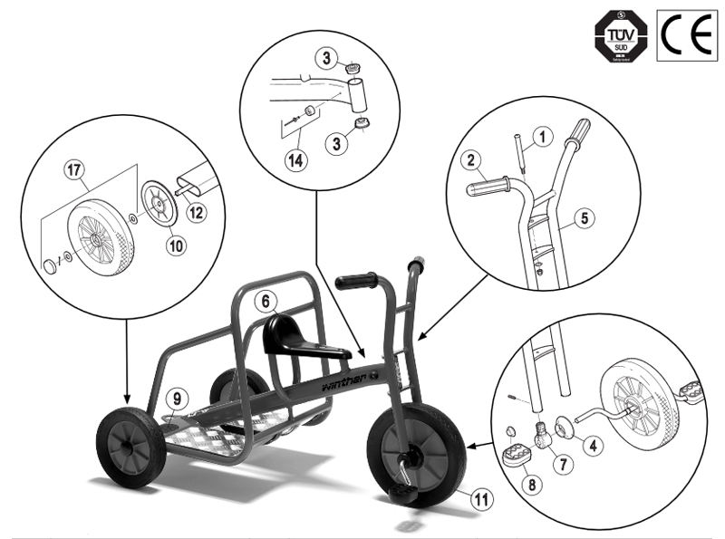 Winther Viking Ben Hur Trike (Model No. 465) Spare Parts